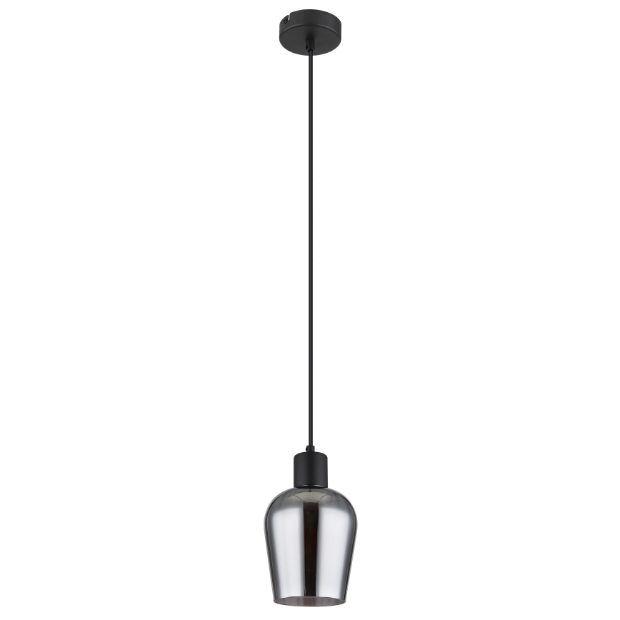 Globo - Ljuskrona med textilsladd 1xE27/40W/230V diameter 13,5 cm svart