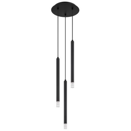 Globo - Ljuskrona med textilsladd 3xG9/4W/230V diameter 24 cm svart