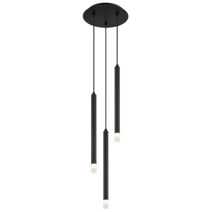 Globo - Ljuskrona med textilsladd 3xG9/4W/230V diameter 24 cm svart