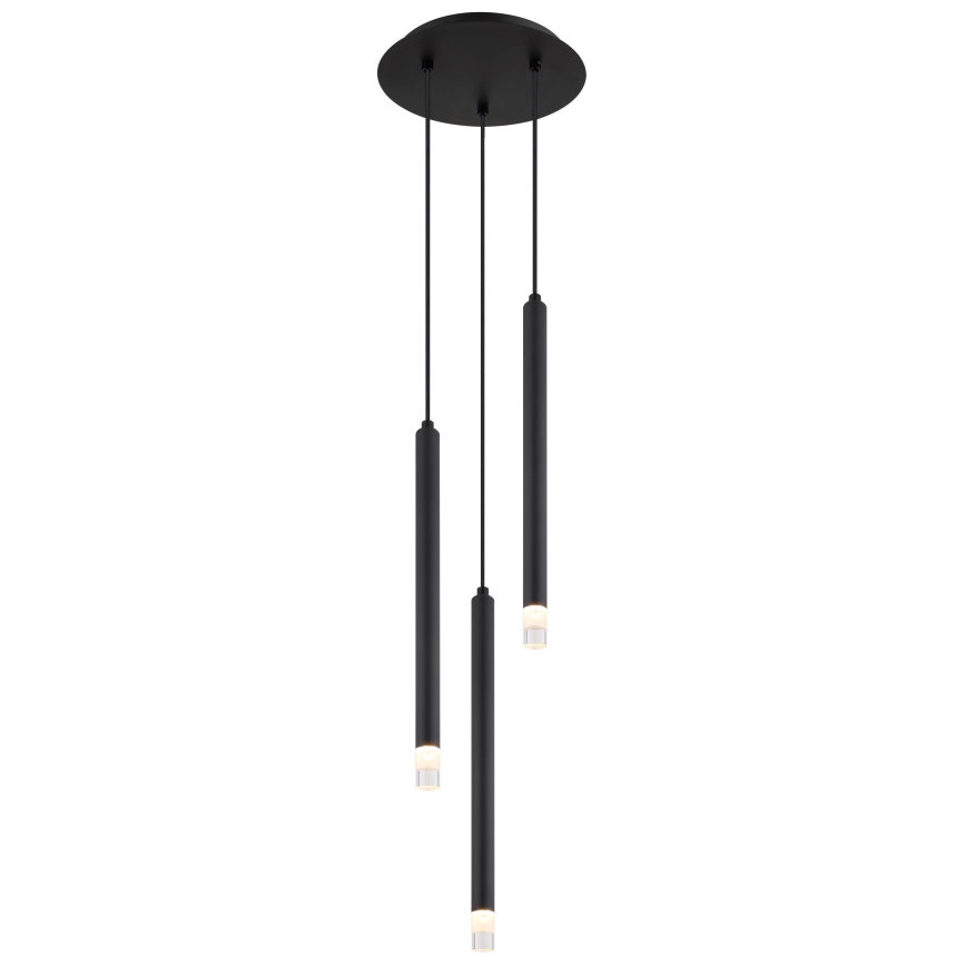 Globo - Ljuskrona med textilsladd 3xG9/4W/230V diameter 24 cm svart