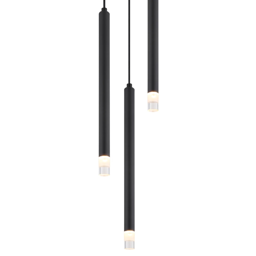 Globo - Ljuskrona med textilsladd 3xG9/4W/230V diameter 24 cm svart