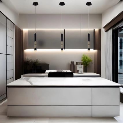 Globo 15630H - LED-pendellampa med vajer PENNY LED/12W/230V 3000K svart