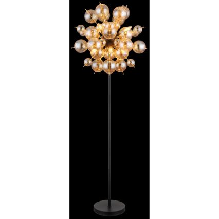 Globo - Golvlampa 6xE14/25W/230V brun/rökig