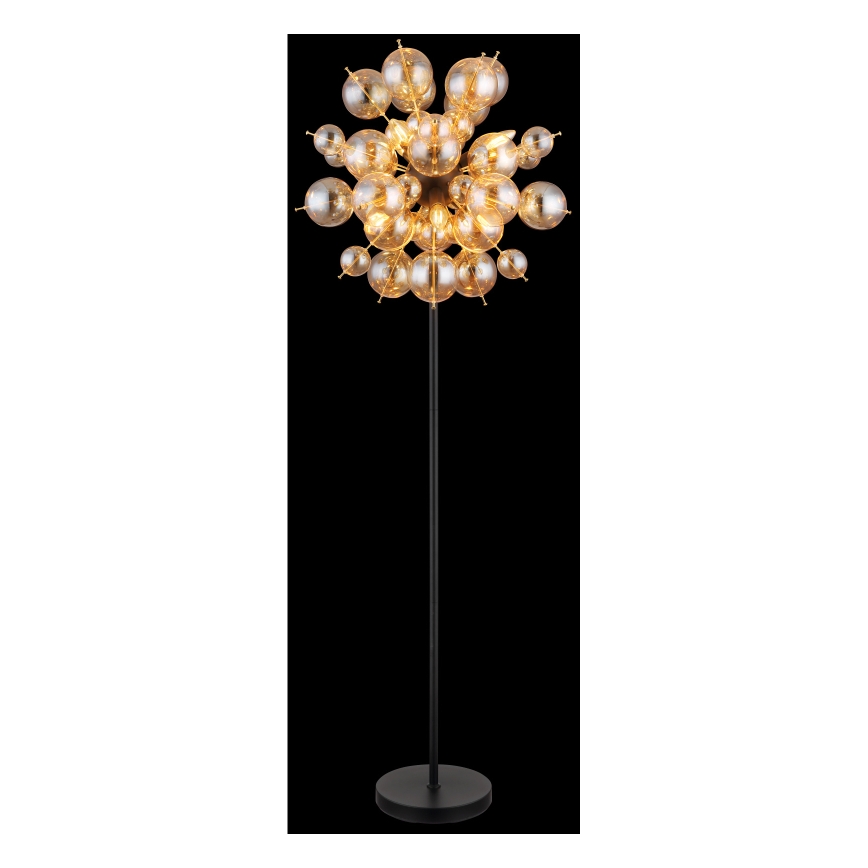 Globo - Golvlampa 6xE14/25W/230V brun/rökig
