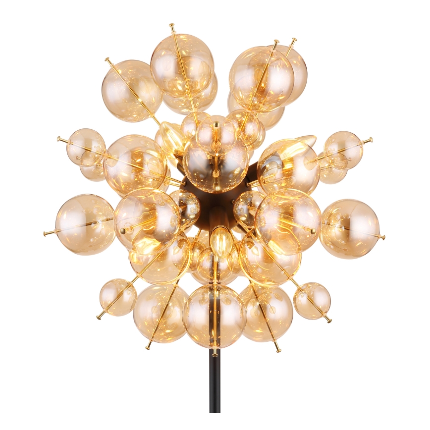 Globo - Golvlampa 6xE14/25W/230V brun/rökig