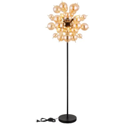 Globo - Golvlampa 6xE14/25W/230V brun/rökig