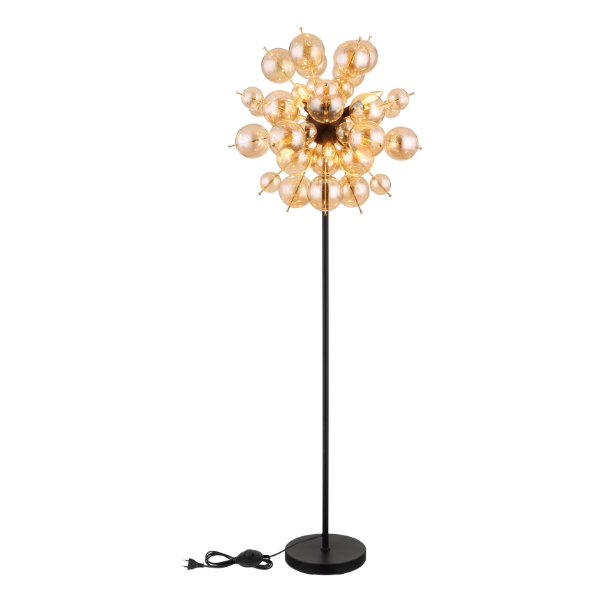 Globo - Golvlampa 6xE14/25W/230V brun/rökig