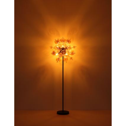 Globo - Golvlampa 6xE14/25W/230V brun/rökig