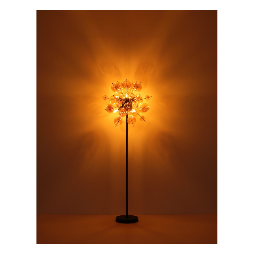 Globo - Golvlampa 6xE14/25W/230V brun/rökig