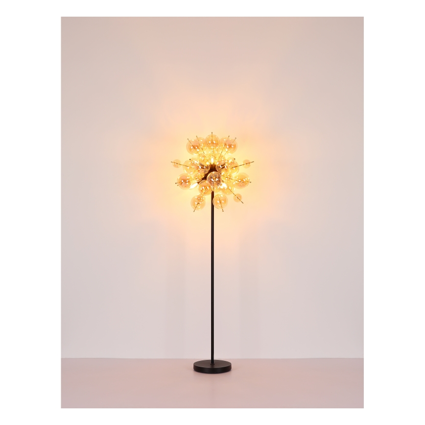 Globo - Golvlampa 6xE14/25W/230V brun/rökig