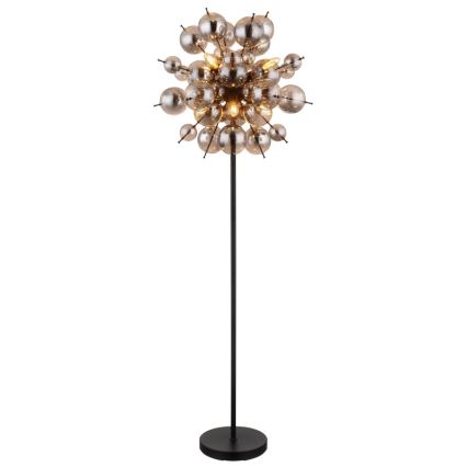 Globo - Golvlampa 6xE14/25W/230V svart/rökig