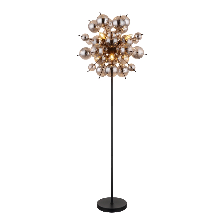 Globo - Golvlampa 6xE14/25W/230V svart/rökig