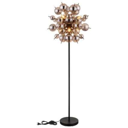 Globo - Golvlampa 6xE14/25W/230V svart/rökig