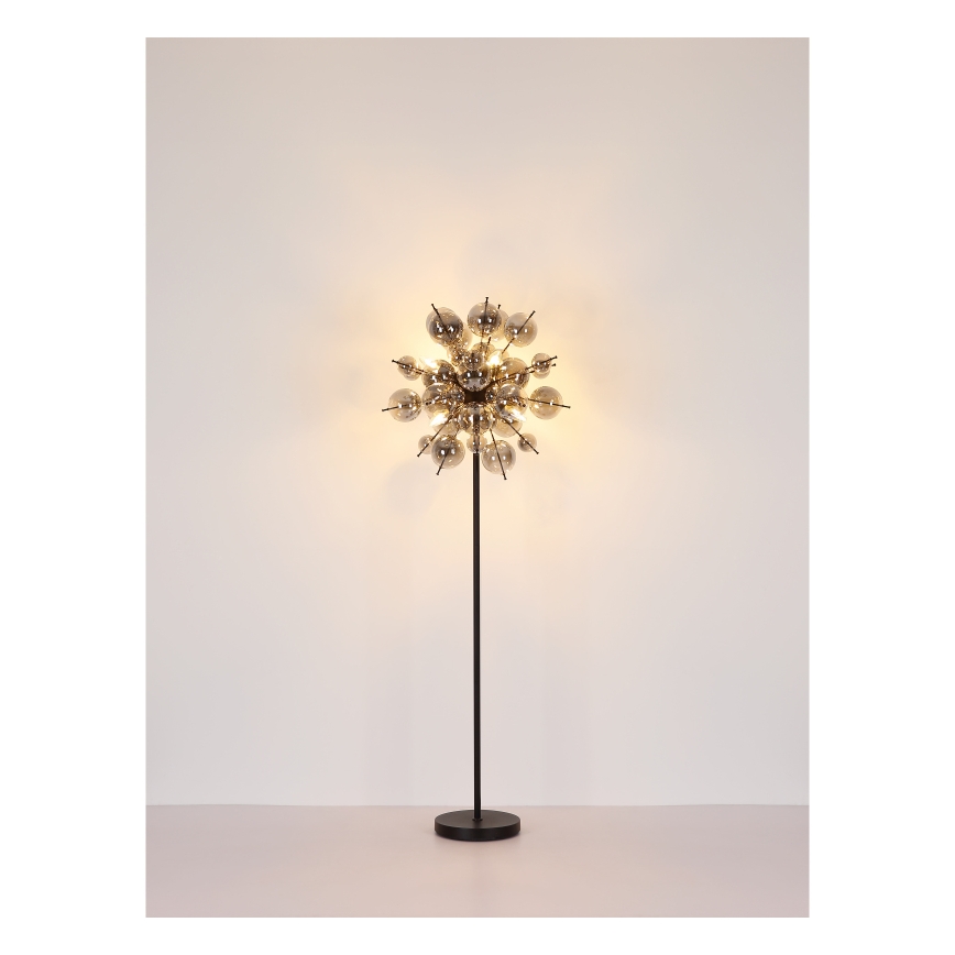 Globo - Golvlampa 6xE14/25W/230V svart/rökig