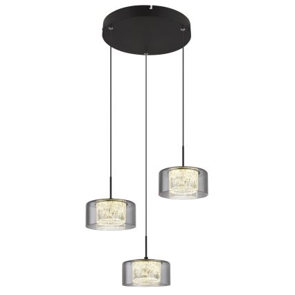 Globo - LED ljuskrona med textilsladd 3xLED/8W/230V