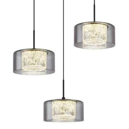 Globo - LED ljuskrona med textilsladd 3xLED/8W/230V