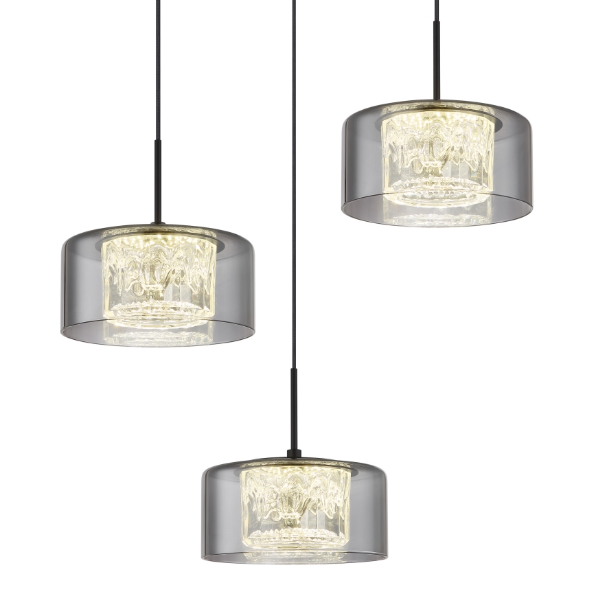 Globo - LED ljuskrona med textilsladd 3xLED/8W/230V