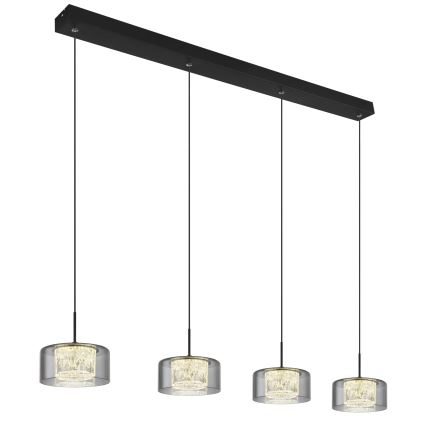 Globo - LED ljuskrona med textilsladd 4xLED/8W/230V