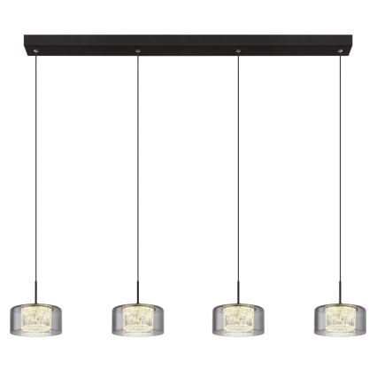Globo - LED ljuskrona med textilsladd 4xLED/8W/230V