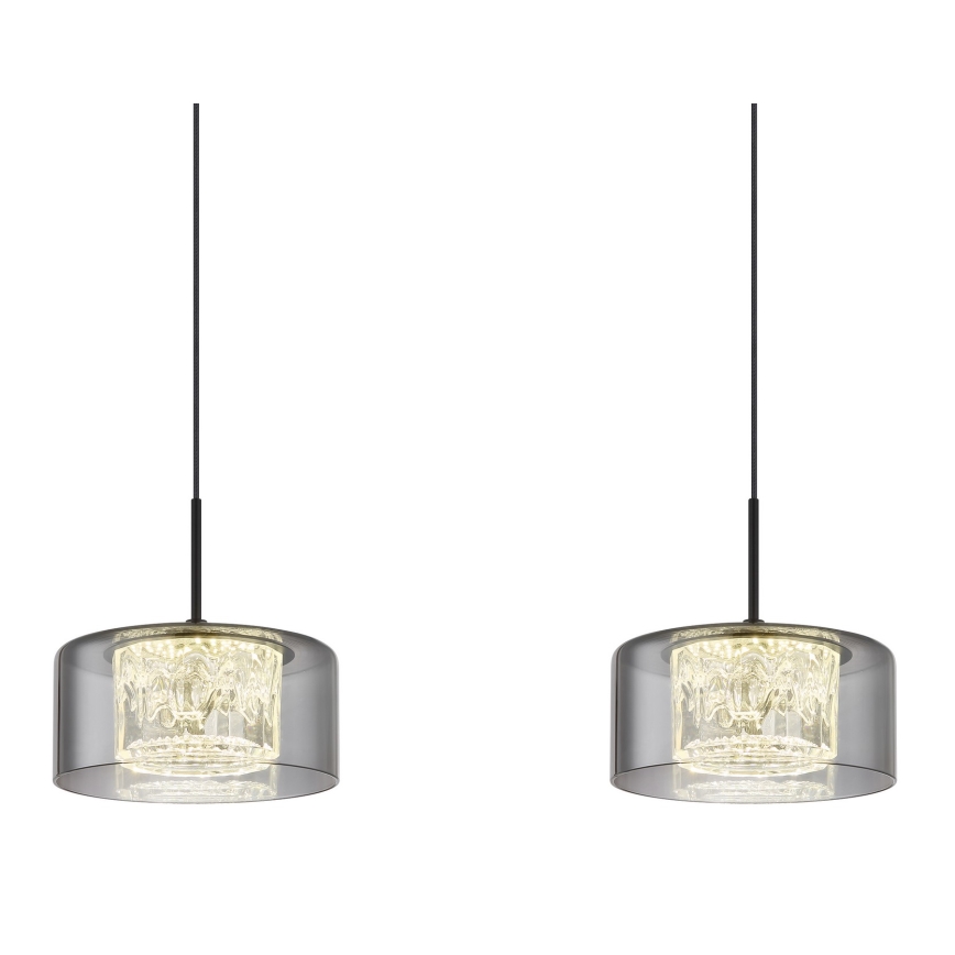 Globo - LED ljuskrona med textilsladd 4xLED/8W/230V