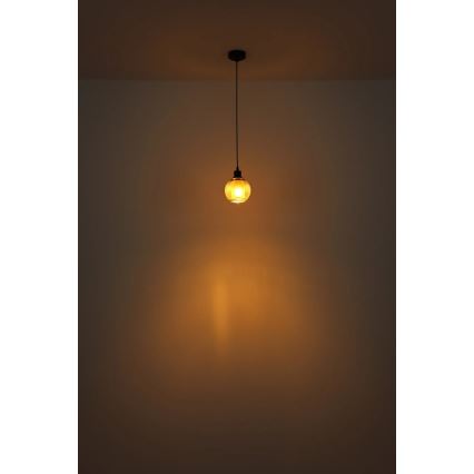 Globo - Ljuskrona med textilsladd 1xE27/25W/230V diameter 15 cm koppar