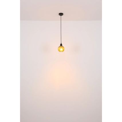 Globo - Ljuskrona med textilsladd 1xE27/25W/230V diameter 15 cm koppar