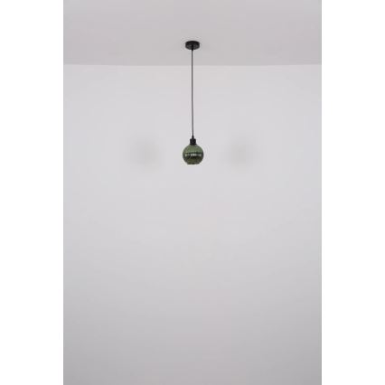 Globo - Ljuskrona med textilsladd 1xE27/25W/230V diameter 15 cm koppar