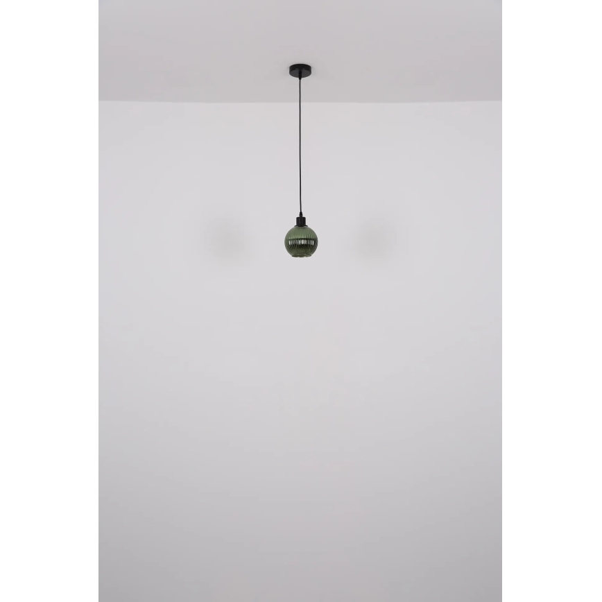 Globo - Ljuskrona med textilsladd 1xE27/25W/230V diameter 15 cm koppar