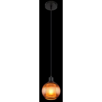 Globo - Ljuskrona med textilsladd 1xE27/25W/230V diameter 15 cm koppar