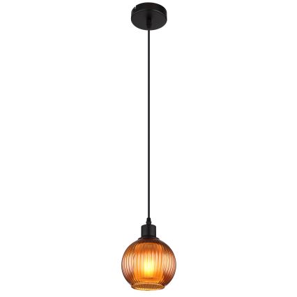 Globo - Ljuskrona med textilsladd 1xE27/25W/230V diameter 15 cm koppar