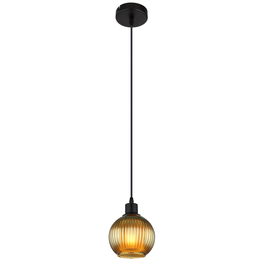 Globo - Ljuskrona med textilsladd 1xE27/25W/230V diameter 15 cm grön