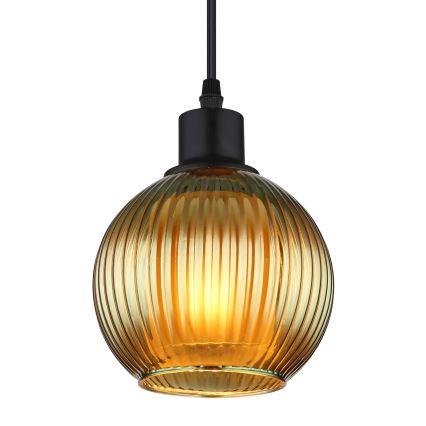 Globo - Ljuskrona med textilsladd 1xE27/25W/230V diameter 15 cm grön