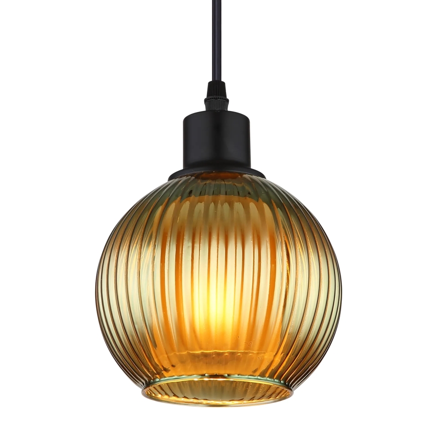 Globo - Ljuskrona med textilsladd 1xE27/25W/230V diameter 15 cm grön