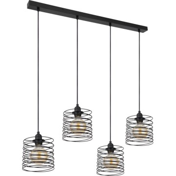 Globo 15640-4H - Pendellampa på vajer TILLY 4xE27/60W/230V svart