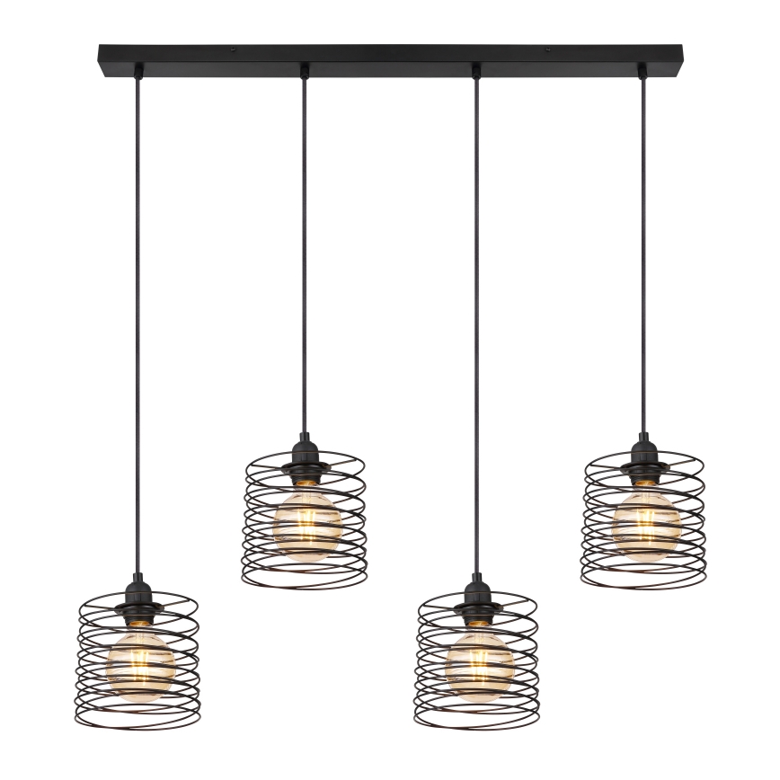 Globo 15640-4H - Pendellampa på vajer TILLY 4xE27/60W/230V svart