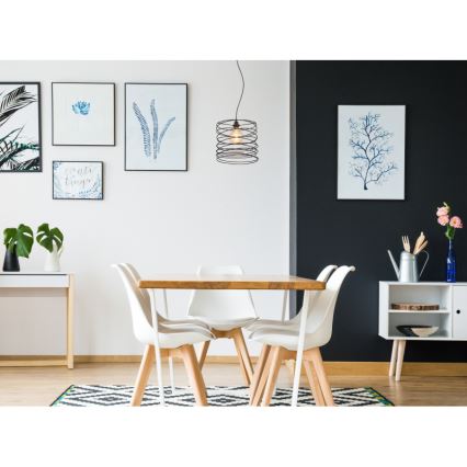 Globo 15640H - Hänglampa på kabel TILLY 1xE27/60W/230V svart