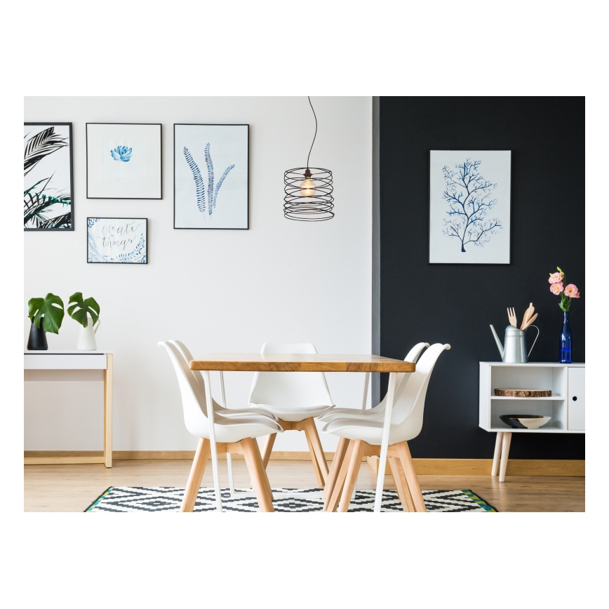 Globo 15640H - Hänglampa på kabel TILLY 1xE27/60W/230V svart