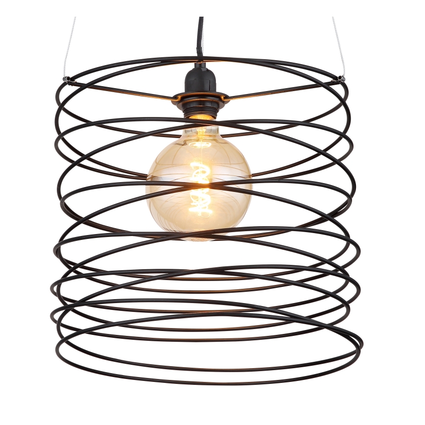 Globo 15640H - Hänglampa på kabel TILLY 1xE27/60W/230V svart