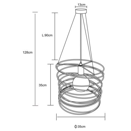 Globo 15640H - Hänglampa på kabel TILLY 1xE27/60W/230V svart