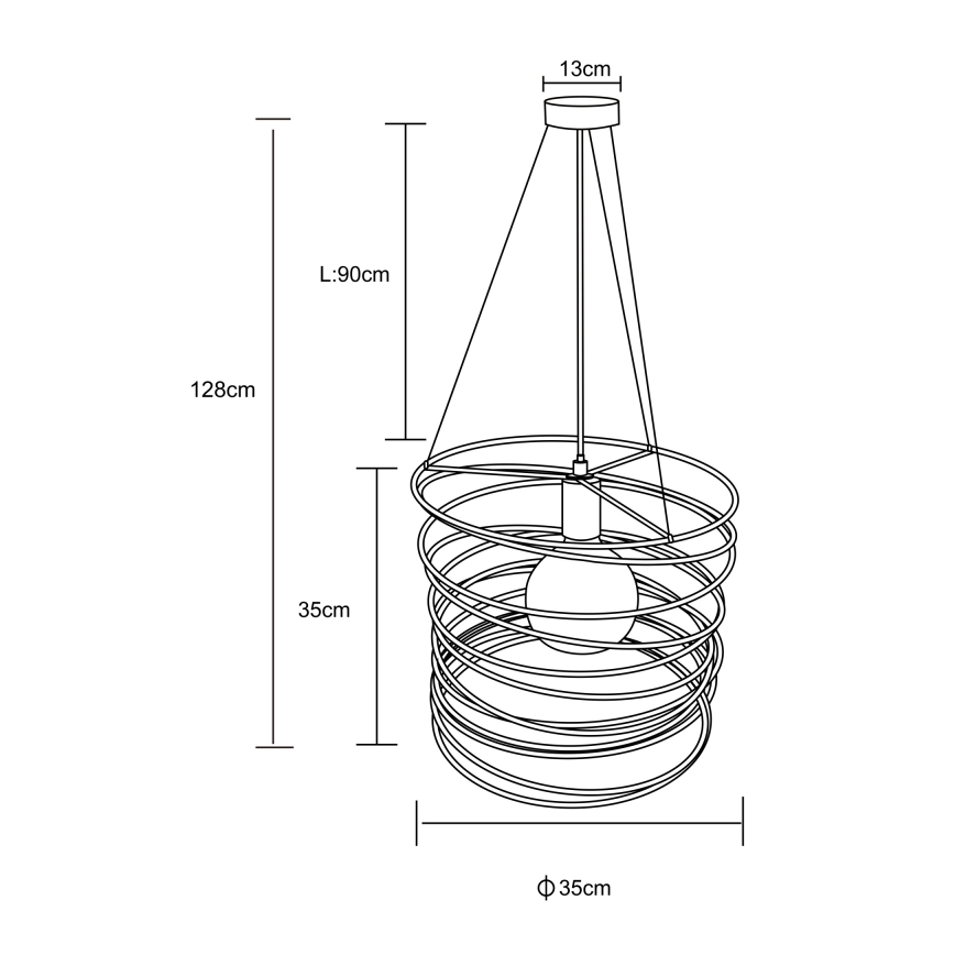 Globo 15640H - Hänglampa på kabel TILLY 1xE27/60W/230V svart
