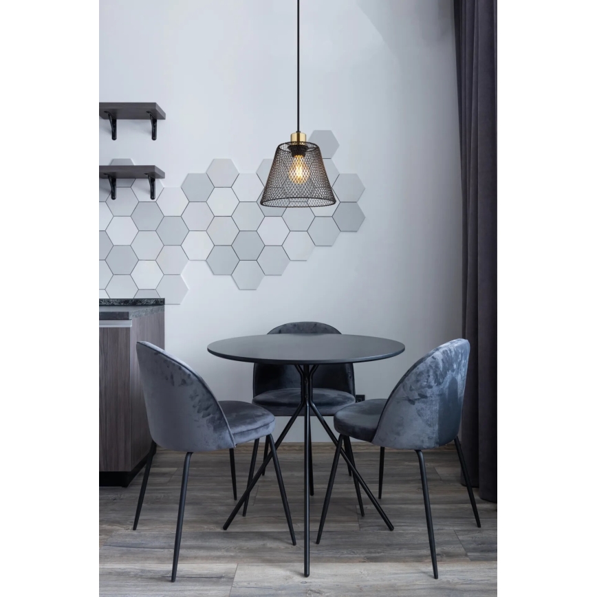 Globo - Ljuskrona med textilsladd 1xE27/40W/230V diameter 20 cm