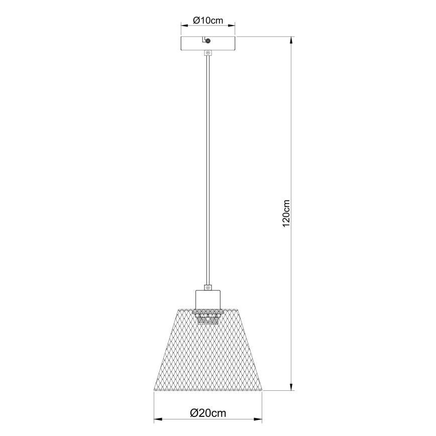Globo - Ljuskrona med textilsladd 1xE27/40W/230V diameter 20 cm