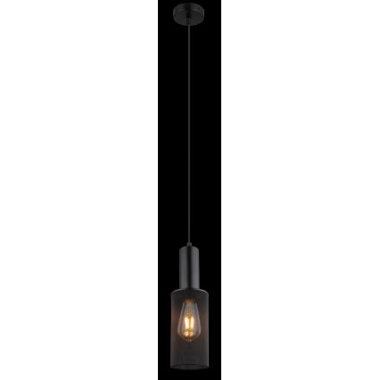 Globo - Ljuskrona med textilsladd 1xE27/60W/230V svart