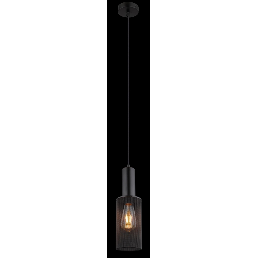 Globo - Ljuskrona med textilsladd 1xE27/60W/230V svart