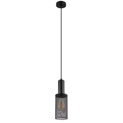 Globo - Ljuskrona med textilsladd 1xE27/60W/230V svart