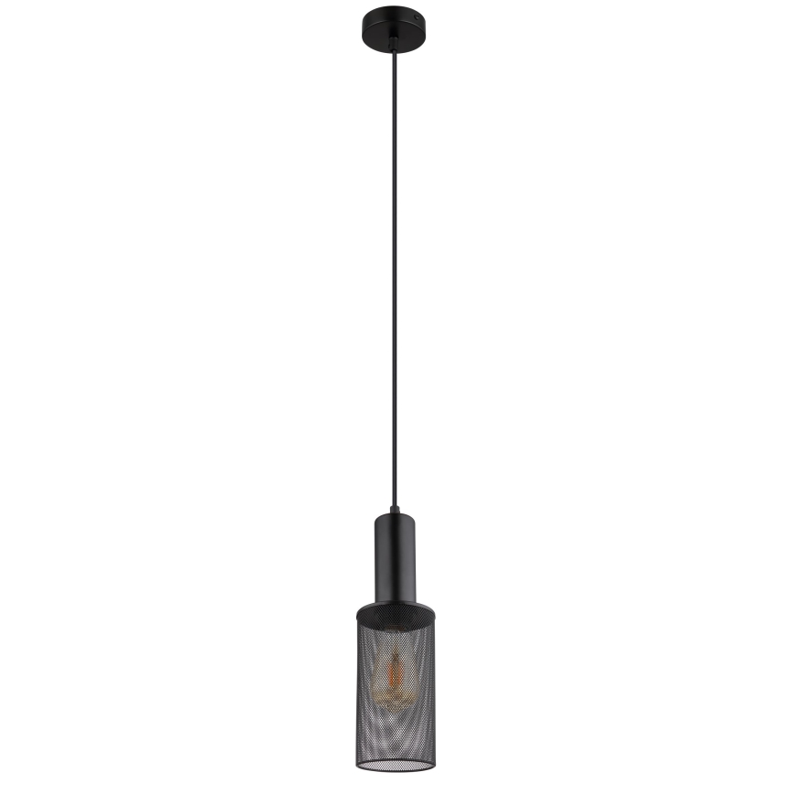 Globo - Ljuskrona med textilsladd 1xE27/60W/230V svart