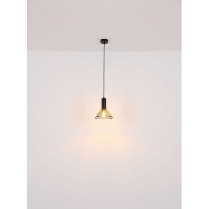Globo - Ljuskrona med textilsladd 1xE27/60W/230V svart