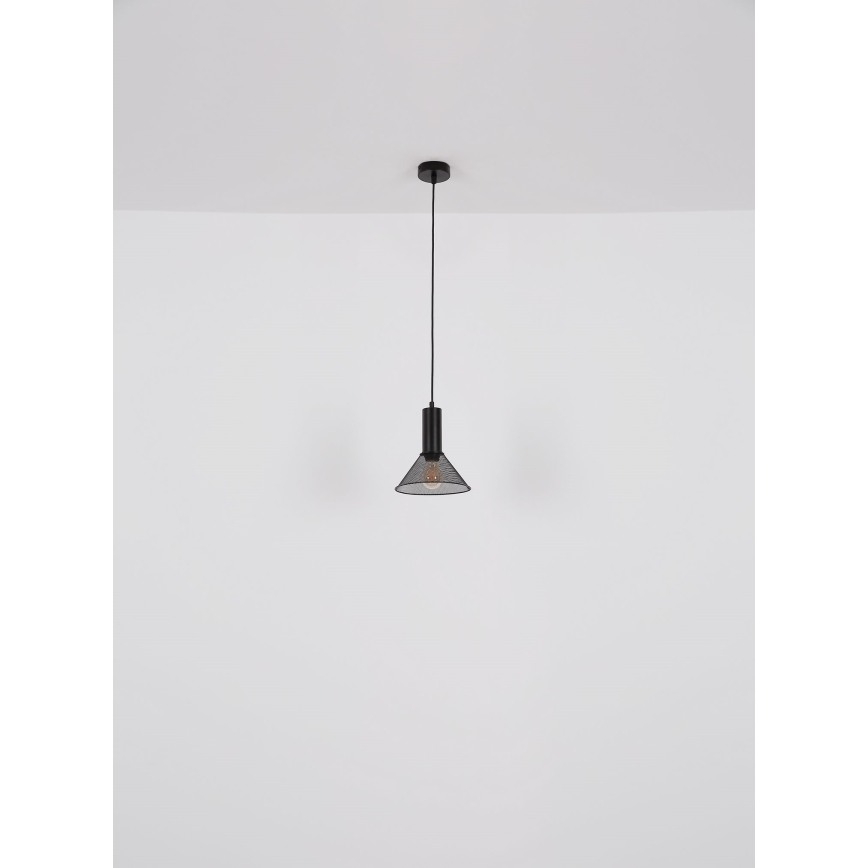 Globo - Ljuskrona med textilsladd 1xE27/60W/230V svart
