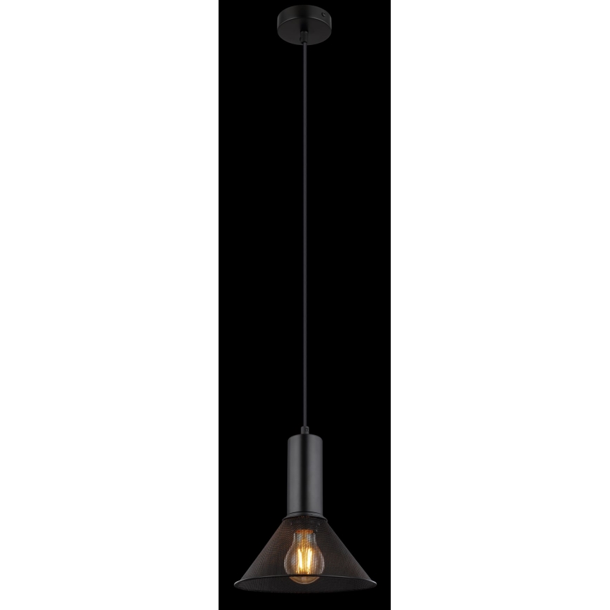 Globo - Ljuskrona med textilsladd 1xE27/60W/230V svart