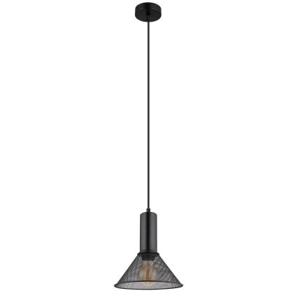 Globo - Ljuskrona med textilsladd 1xE27/60W/230V svart